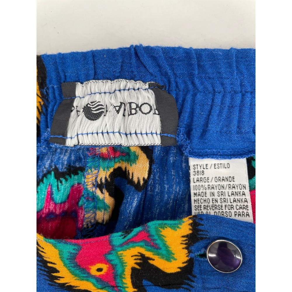 90s Vintage Maxi Skirt Womens Large Blue Eclectic Artsy Abstract Whimsical Retro - Picture 4 of 8